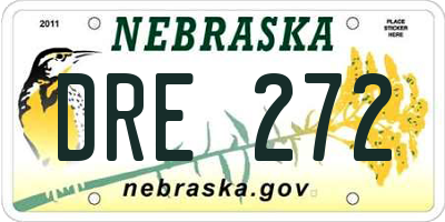 NE license plate DRE272