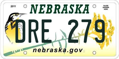 NE license plate DRE279