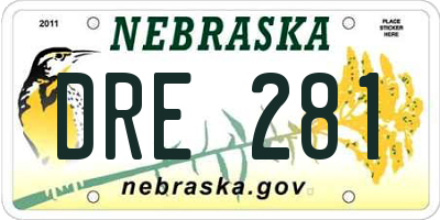 NE license plate DRE281