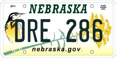 NE license plate DRE286