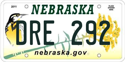 NE license plate DRE292
