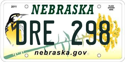 NE license plate DRE298