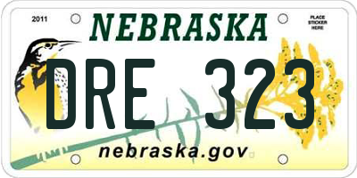 NE license plate DRE323