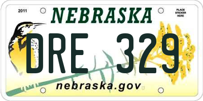 NE license plate DRE329
