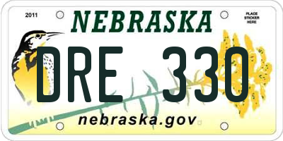 NE license plate DRE330