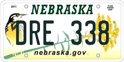 NE license plate DRE338