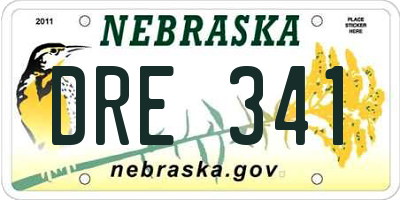 NE license plate DRE341