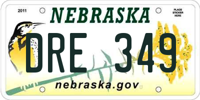NE license plate DRE349