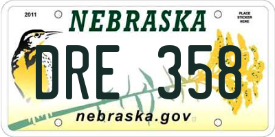 NE license plate DRE358