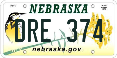 NE license plate DRE374