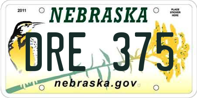 NE license plate DRE375