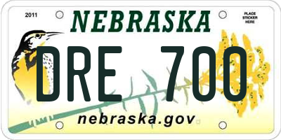 NE license plate DRE700