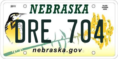NE license plate DRE704