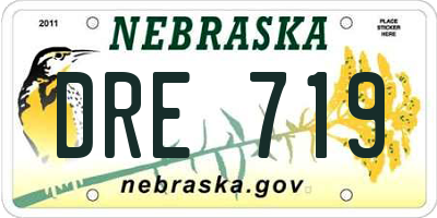 NE license plate DRE719