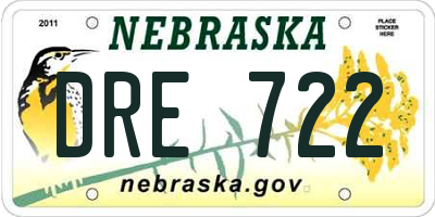 NE license plate DRE722