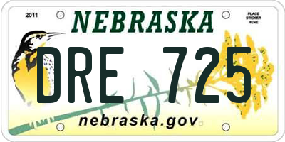 NE license plate DRE725