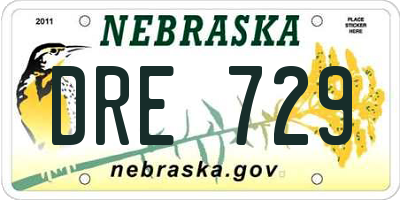 NE license plate DRE729