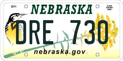 NE license plate DRE730