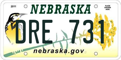 NE license plate DRE731