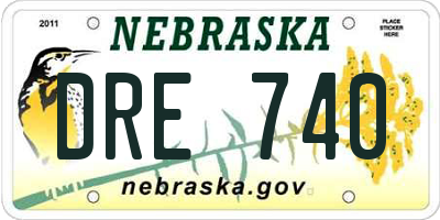 NE license plate DRE740