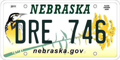 NE license plate DRE746