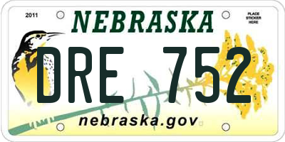 NE license plate DRE752