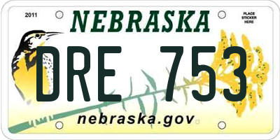NE license plate DRE753
