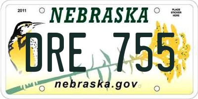 NE license plate DRE755