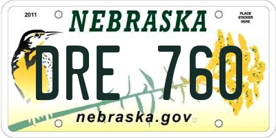 NE license plate DRE760