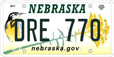 NE license plate DRE770