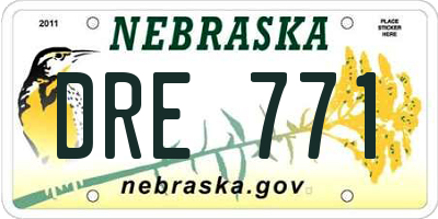 NE license plate DRE771