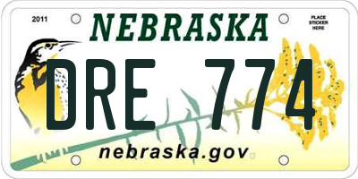 NE license plate DRE774