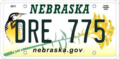 NE license plate DRE775