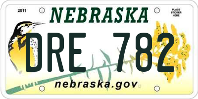 NE license plate DRE782