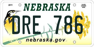 NE license plate DRE786