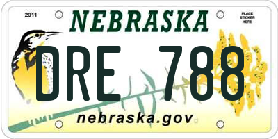 NE license plate DRE788