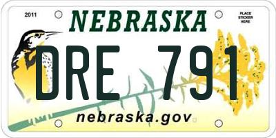 NE license plate DRE791