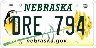 NE license plate DRE794