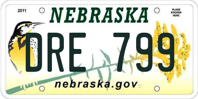 NE license plate DRE799