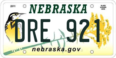 NE license plate DRE921