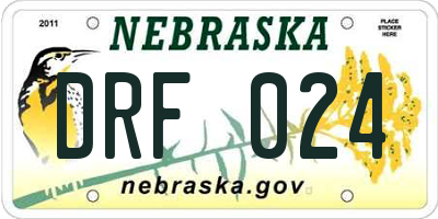 NE license plate DRF024
