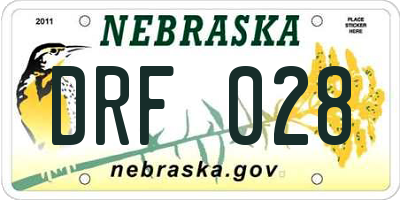 NE license plate DRF028