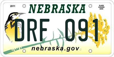 NE license plate DRF091