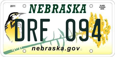 NE license plate DRF094