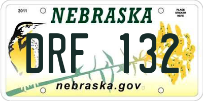 NE license plate DRF132