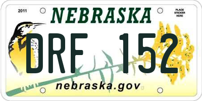 NE license plate DRF152