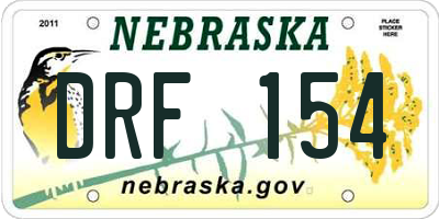 NE license plate DRF154