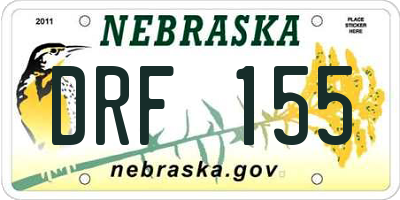 NE license plate DRF155