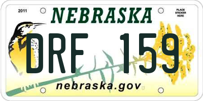 NE license plate DRF159