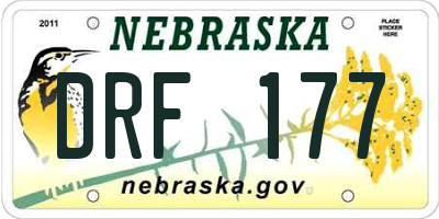 NE license plate DRF177